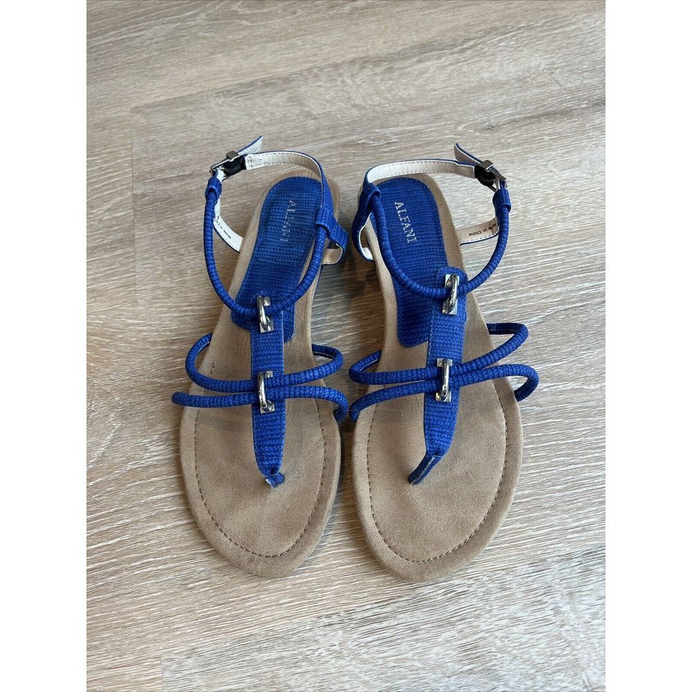 ALFANI  Blue Wedge Sandals - Women's Size 8.5- Style Carah